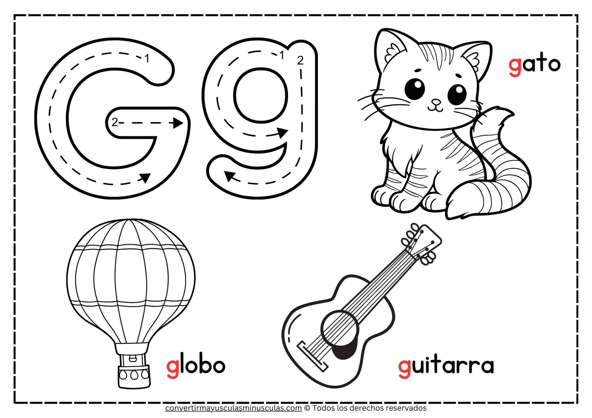 Dibujos con la letra G para colorear