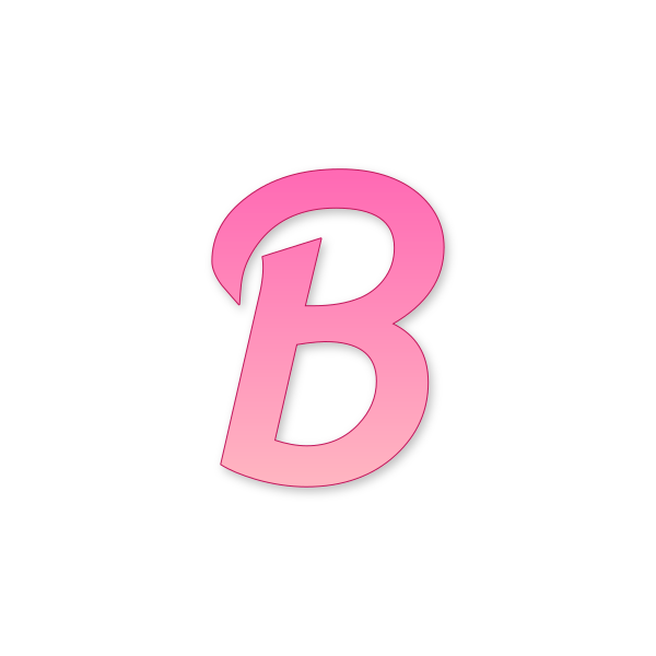 Letra B Barbie Classic para imprimir en PDF