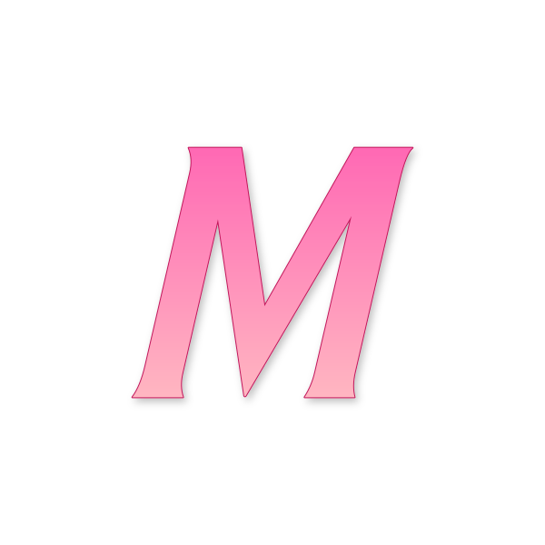 Letra M Barbie Classic para imprimir en PDF