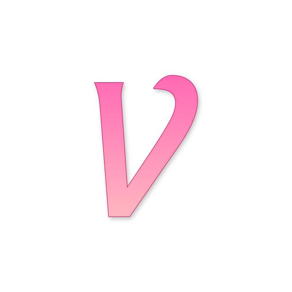 Letra V Barbie Classic para imprimir en PDF