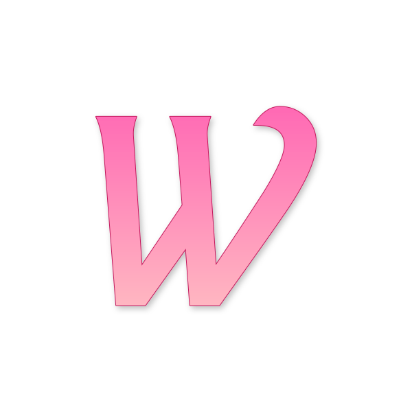 Letra W Barbie Classic para imprimir en PDF