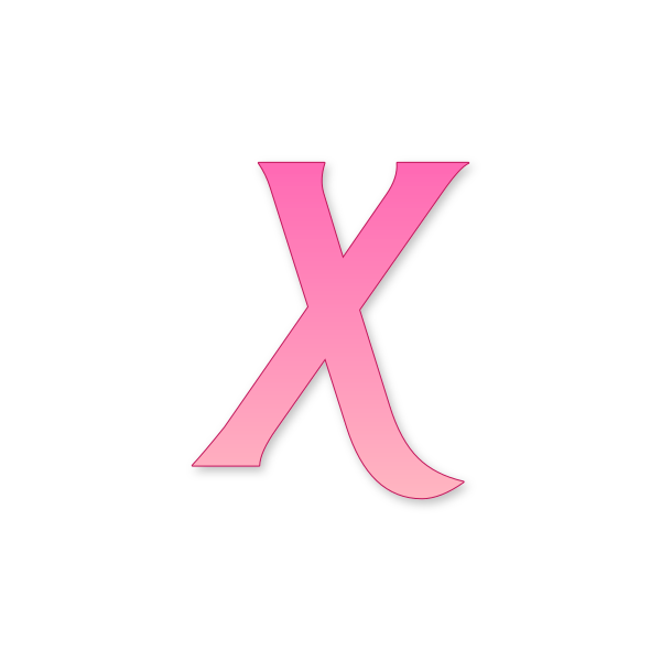 Letra X Barbie Classic para imprimir en PDF