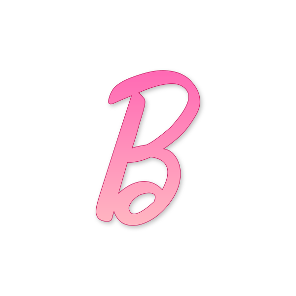 Letra B Barbie Modern para imprimir en PDF