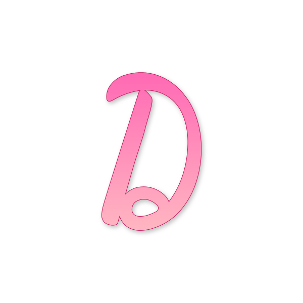 Letra D Barbie Modern para imprimir en PDF