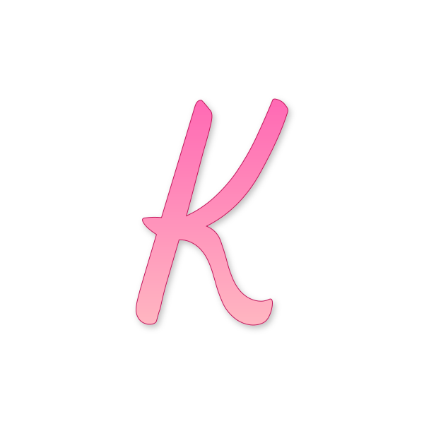 Letra K Barbie Modern para imprimir en PDF