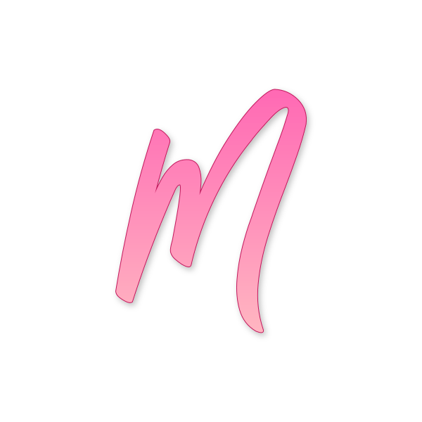 Letra M Barbie Modern para imprimir en PDF