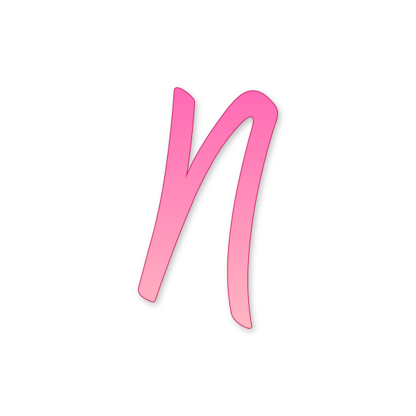 Letra N Barbie Modern para imprimir en PDF