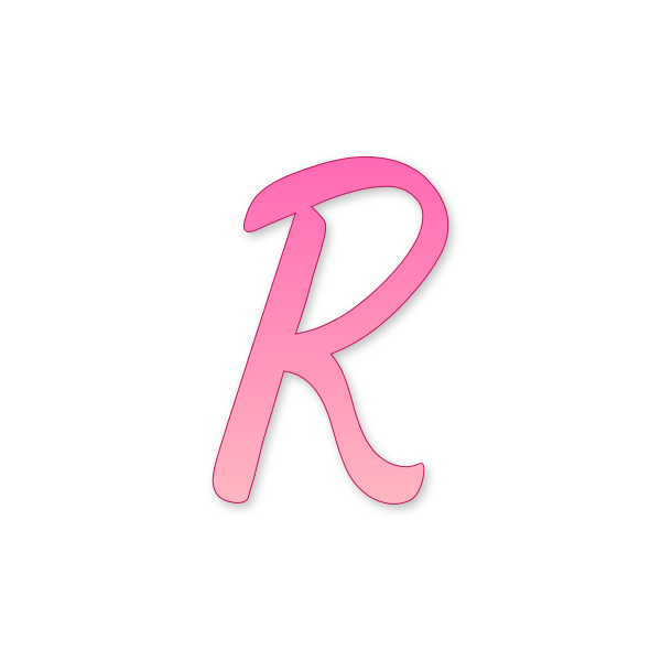 Letra R Barbie Modern para imprimir en PDF