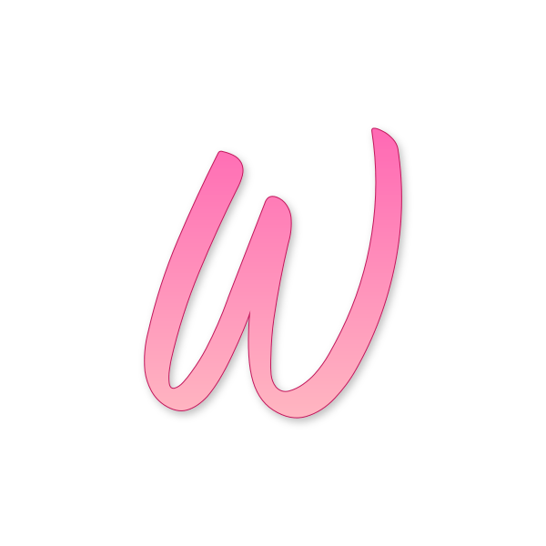 Letra W Barbie Modern para imprimir en PDF