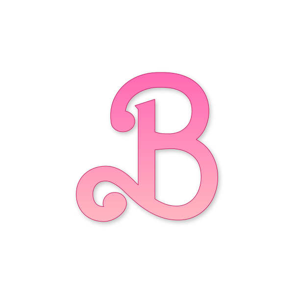 Letra B Barbie Retro para imprimir en PDF