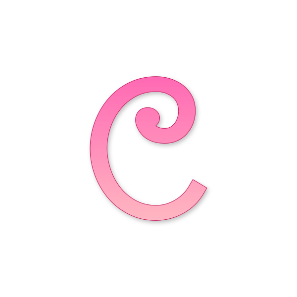 Letra C Barbie Retro para imprimir en PDF