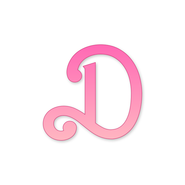 Letra D Barbie Retro para imprimir en PDF