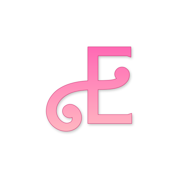 Letra E Barbie Retro para imprimir en PDF