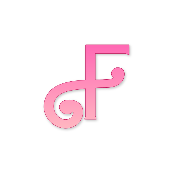 Letra F Barbie Retro para imprimir en PDF