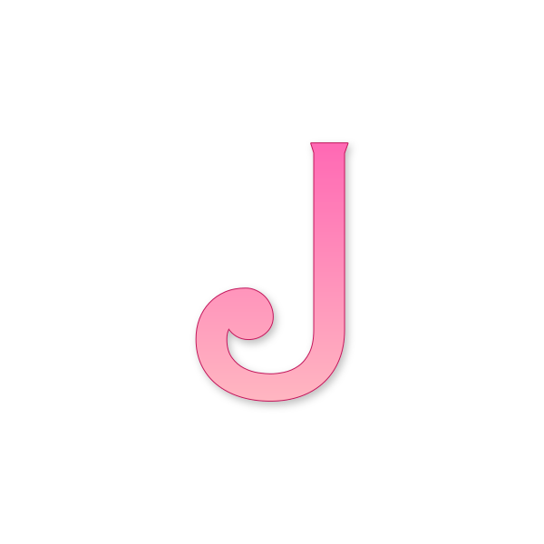 Letra J Barbie Retro para imprimir en PDF