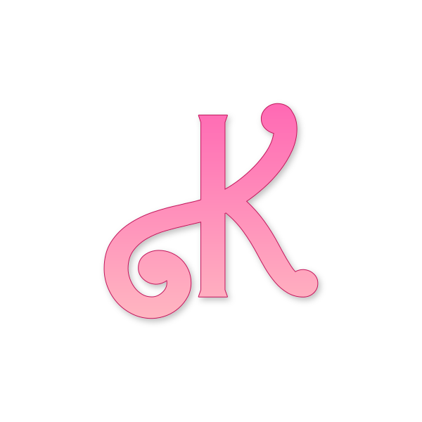 Letra K Barbie Retro para imprimir en PDF