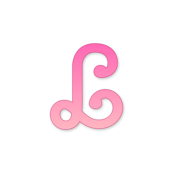 Letra L Barbie Retro para imprimir en PDF