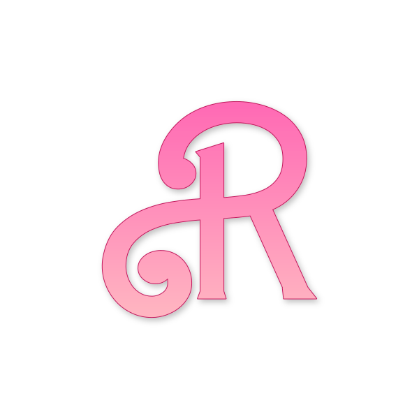 Letra R Barbie Retro para imprimir en PDF