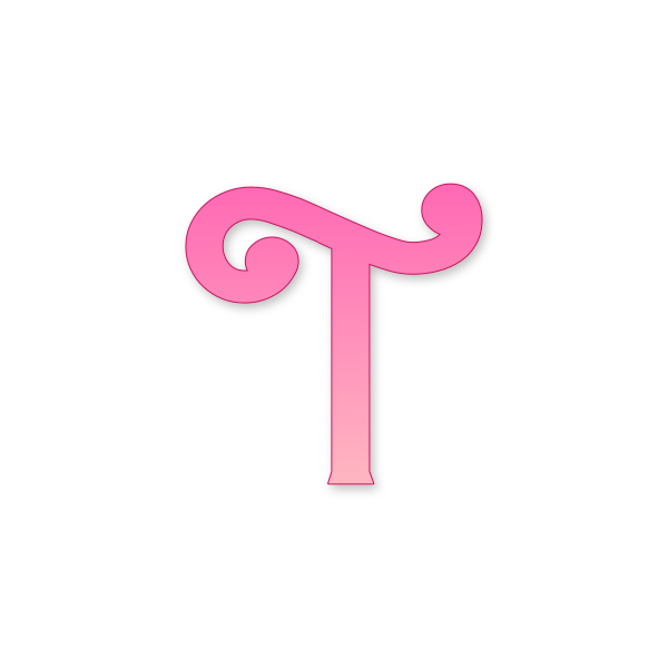 Letra T Barbie Retro para imprimir en PDF