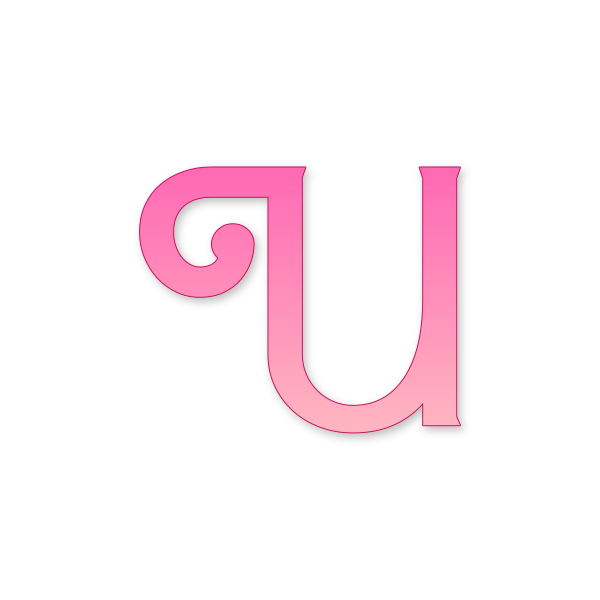 Letra U Barbie Retro para imprimir en PDF