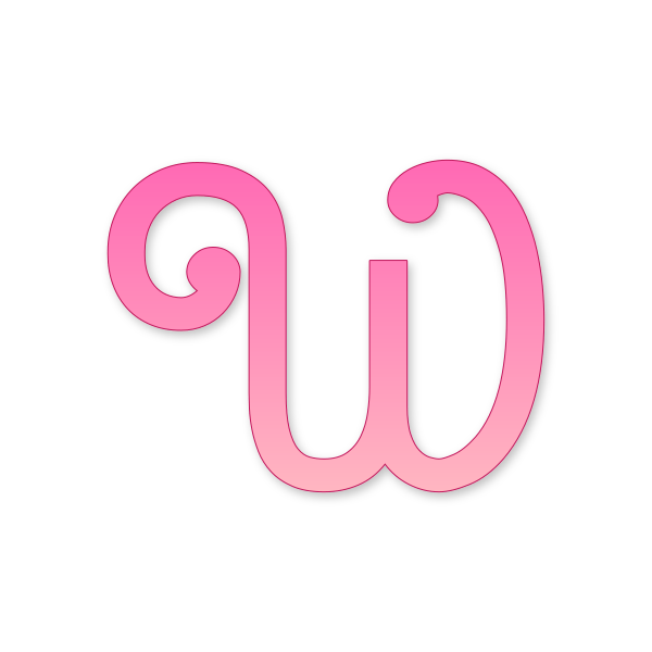 Letra W Barbie Retro para imprimir en PDF