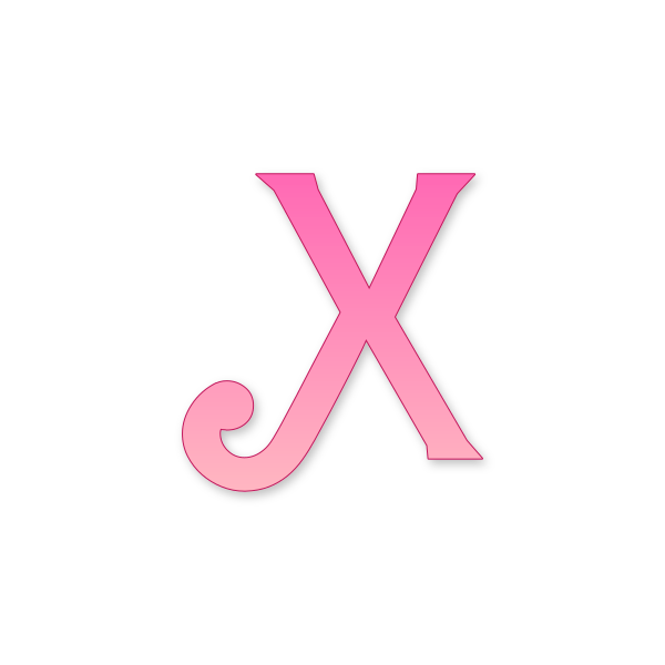 Letra X Barbie Retro para imprimir en PDF