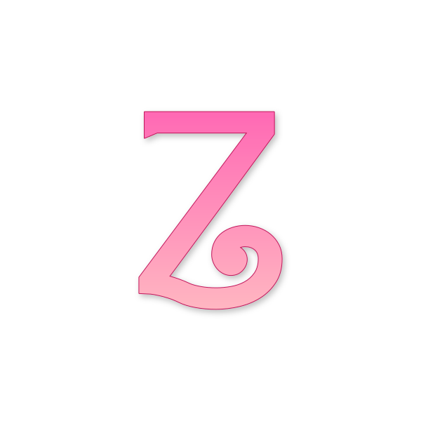 Letra Z Barbie Retro para imprimir en PDF