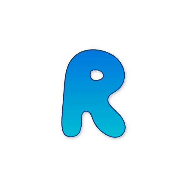 Letra R de Bluey para imprimir en PDF