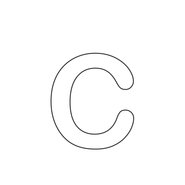 Letra C del abecedario para niños para colorear