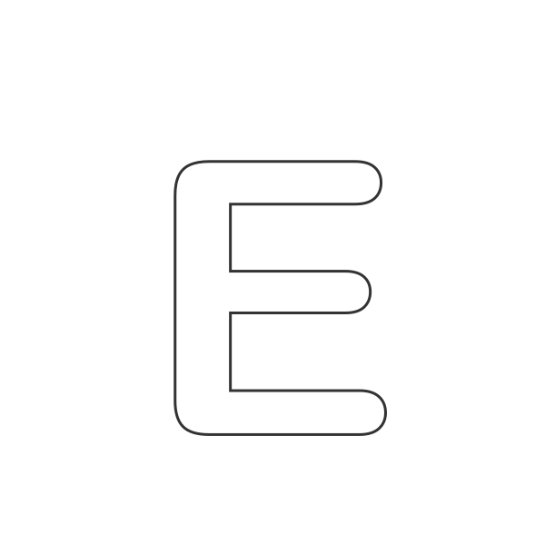 Letra E del abecedario para niños para colorear