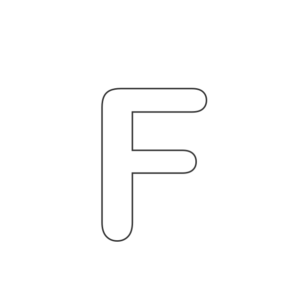 Letra F del abecedario para niños para colorear