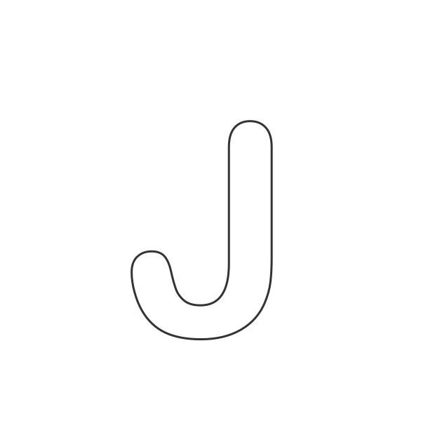 Letra J del abecedario para niños para colorear