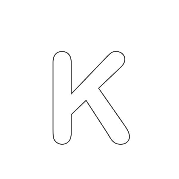 Letra K del abecedario para niños para colorear