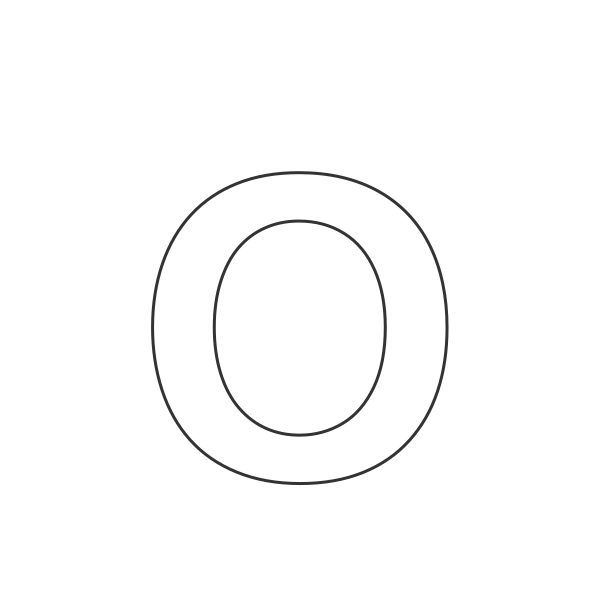 Letra O del abecedario para niños para colorear