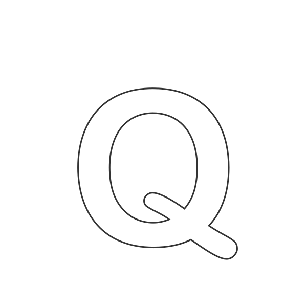 Letra Q del abecedario para niños para colorear
