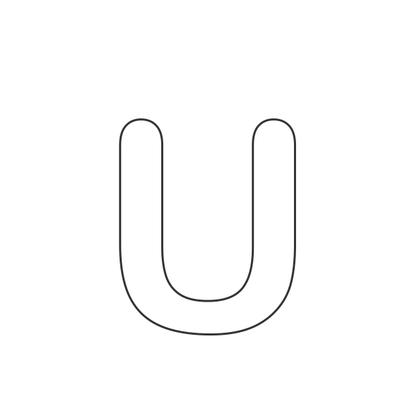 Letra U del abecedario para niños para colorear