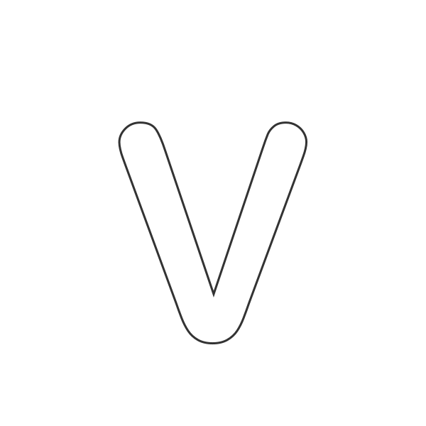 Letra V del abecedario para niños para colorear