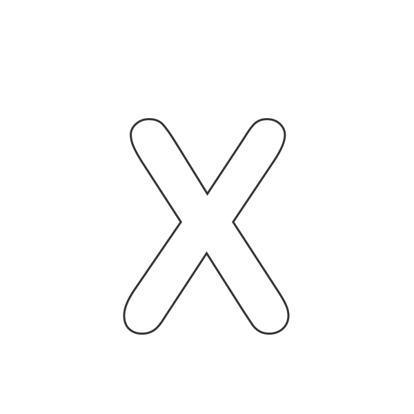 Letra X del abecedario para niños para colorear