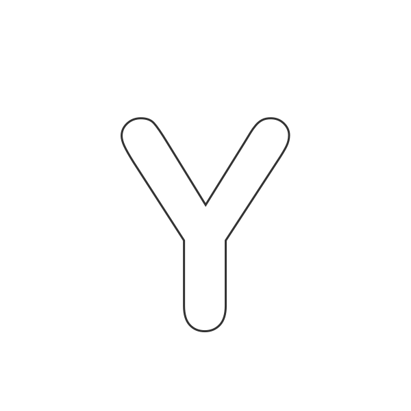 Letra Y del abecedario para niños para colorear