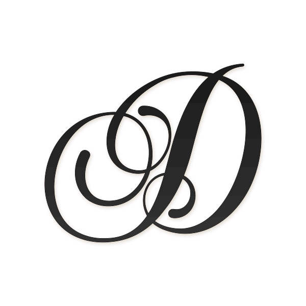 Letra D cursiva elegante para imprimir gratis en PDF