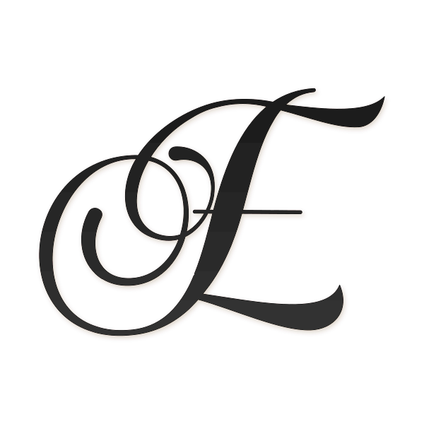 Letra E cursiva elegante para imprimir gratis en PDF