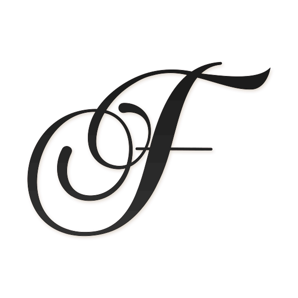 Letra F cursiva elegante para imprimir gratis en PDF