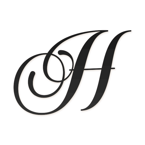 Letra H cursiva elegante para imprimir gratis en PDF