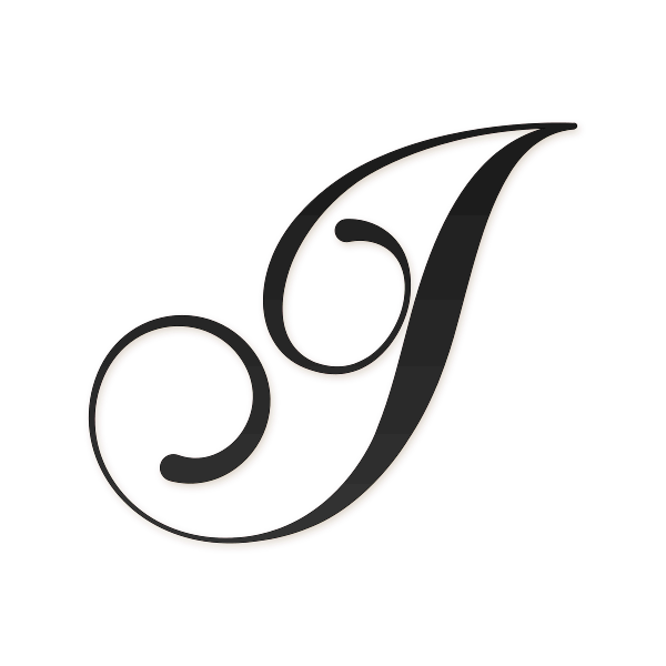 Letra J cursiva elegante para imprimir gratis en PDF