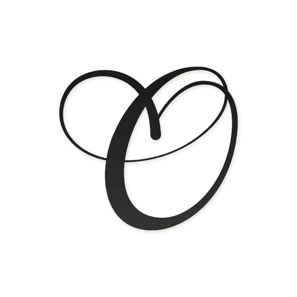 Letra O cursiva elegante para imprimir gratis en PDF