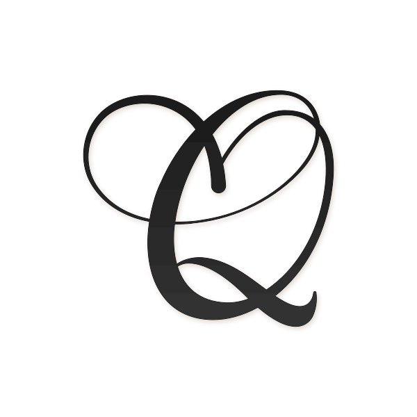 Letra Q cursiva elegante para imprimir gratis en PDF