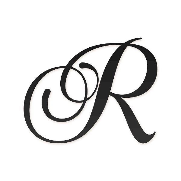 Letra R cursiva elegante para imprimir gratis en PDF