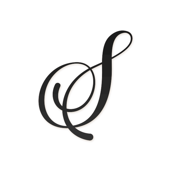 Letra S cursiva elegante para imprimir gratis en PDF