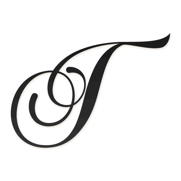 Letra T cursiva elegante para imprimir gratis en PDF