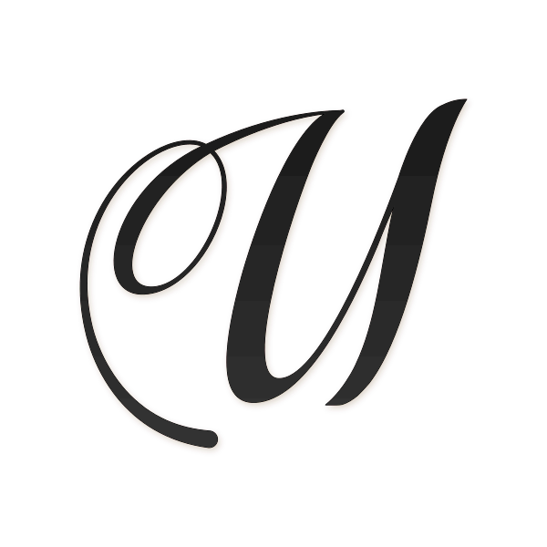 Letra U cursiva elegante para imprimir gratis en PDF